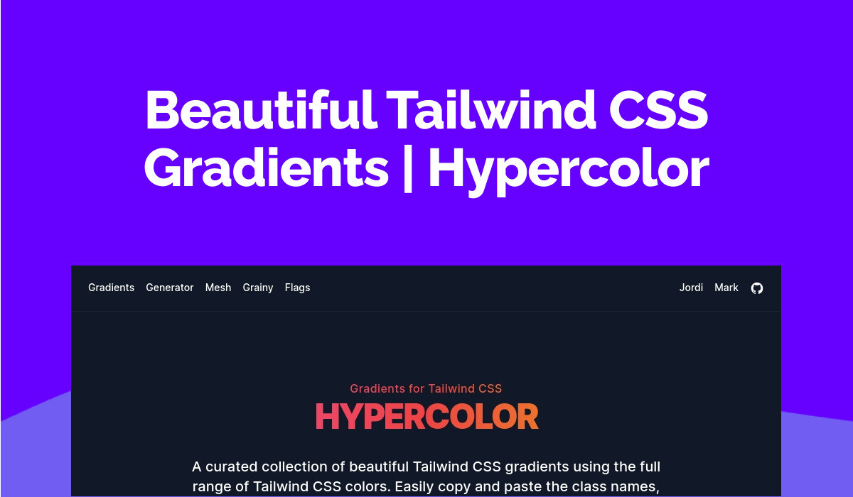 Beautiful Tailwind CSS Gradients | Hypercolor