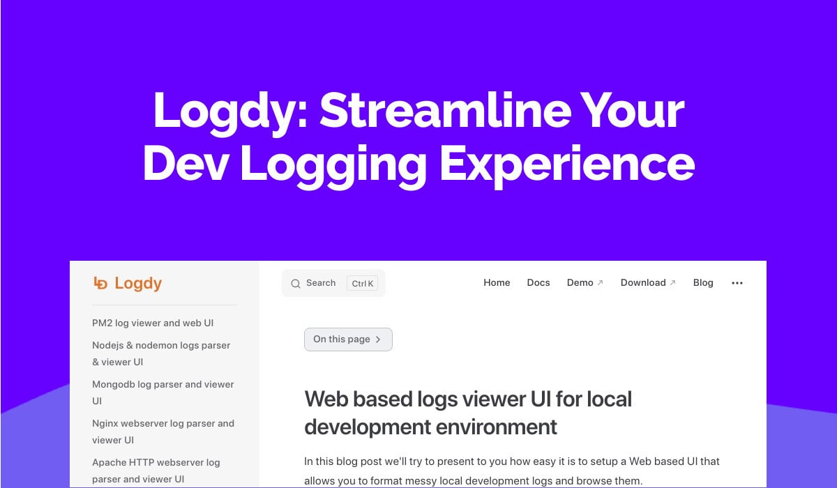 Logdy: Streamline Your Dev Logging Experience