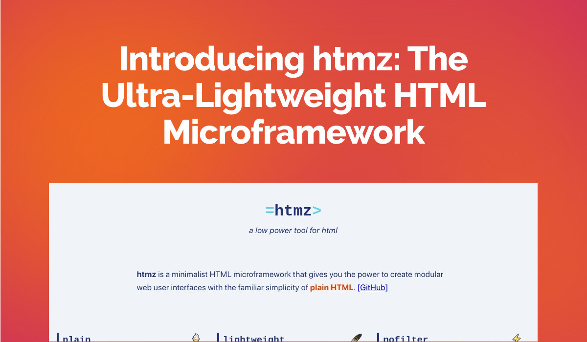 Introducing htmz: The Ultra-Lightweight HTML Microframework