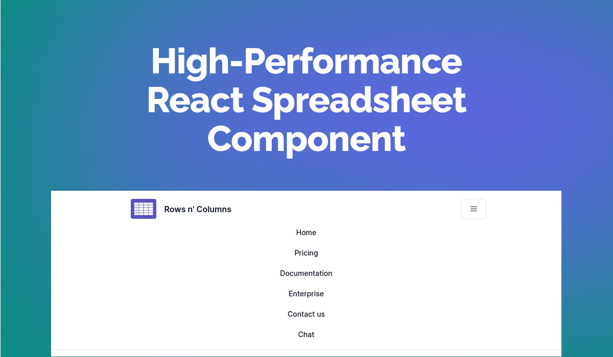 High-Performance React Spreadsheet Component