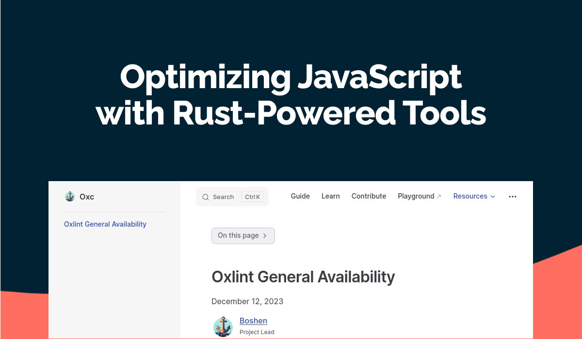 Optimizing JavaScript with Rust-Powered Tools