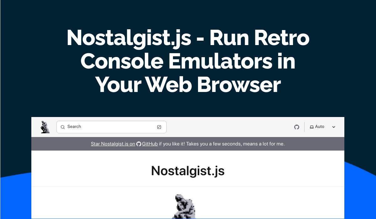 Nostalgist.js - Run Retro Console Emulators in Your Web Browser