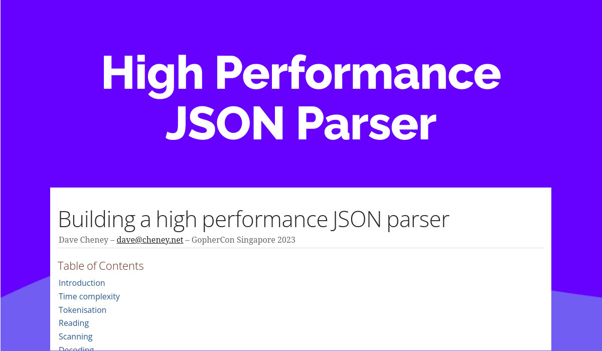 High Performance JSON Parser