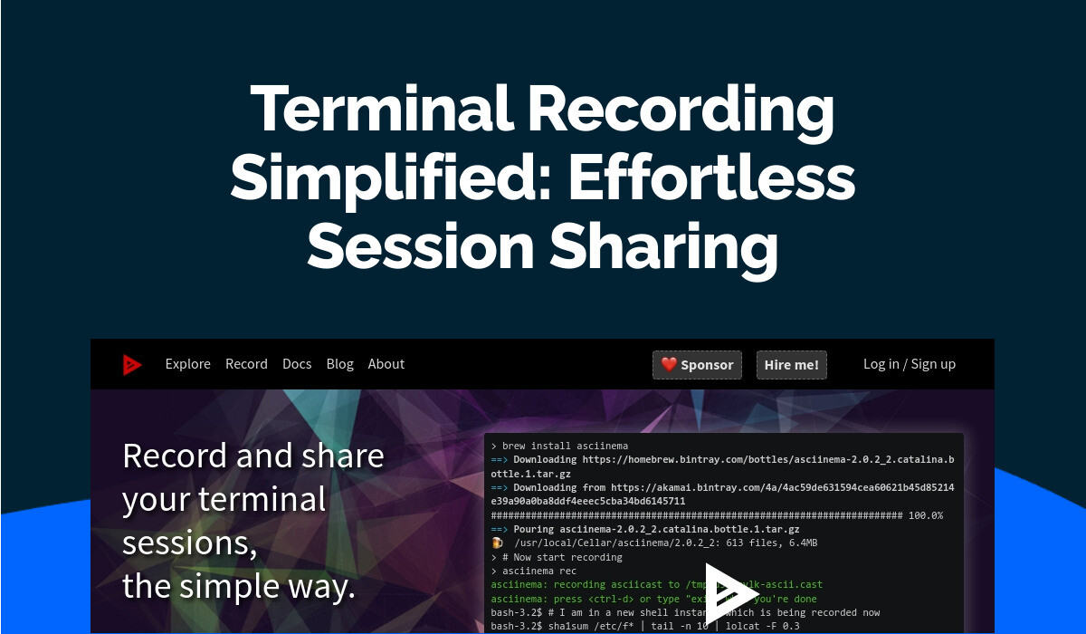 Terminal Recording Simplified: Session Sharing
