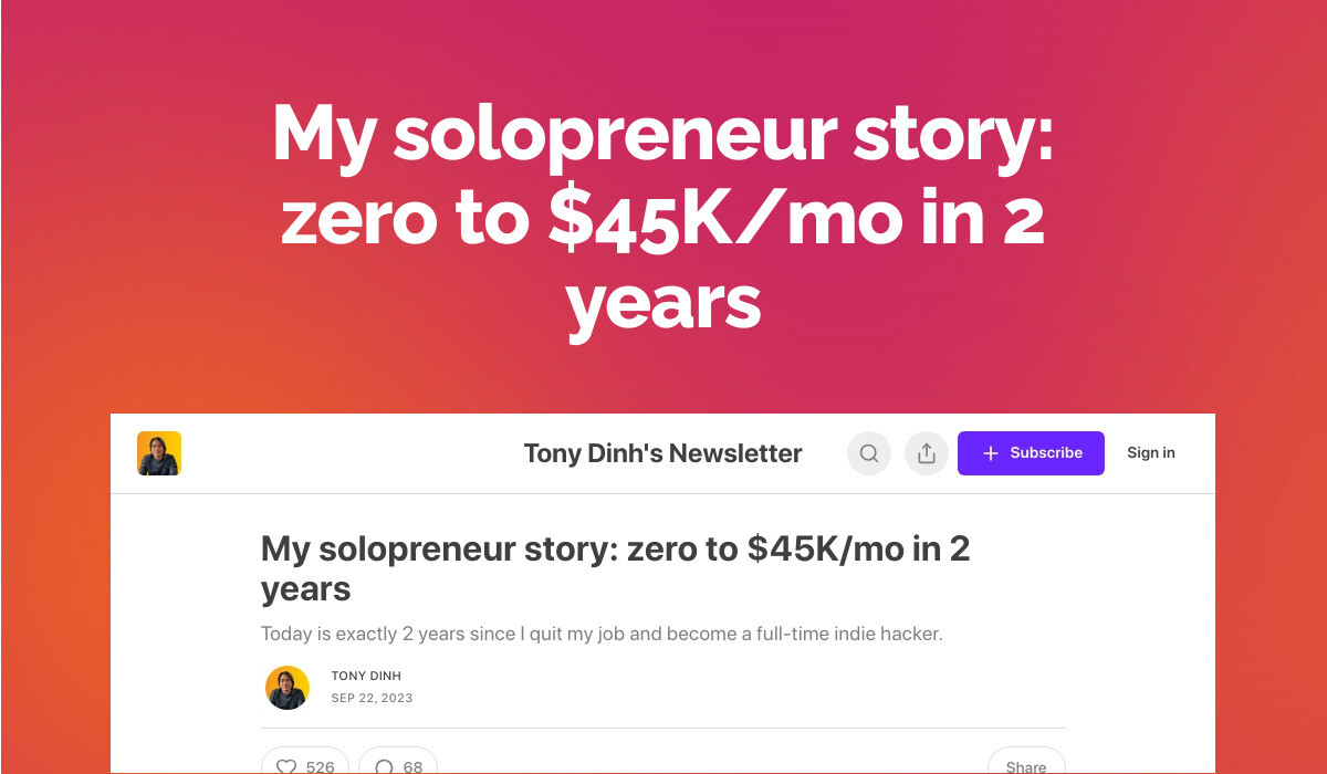 My solopreneur story: zero to $45K/mo in 2 years