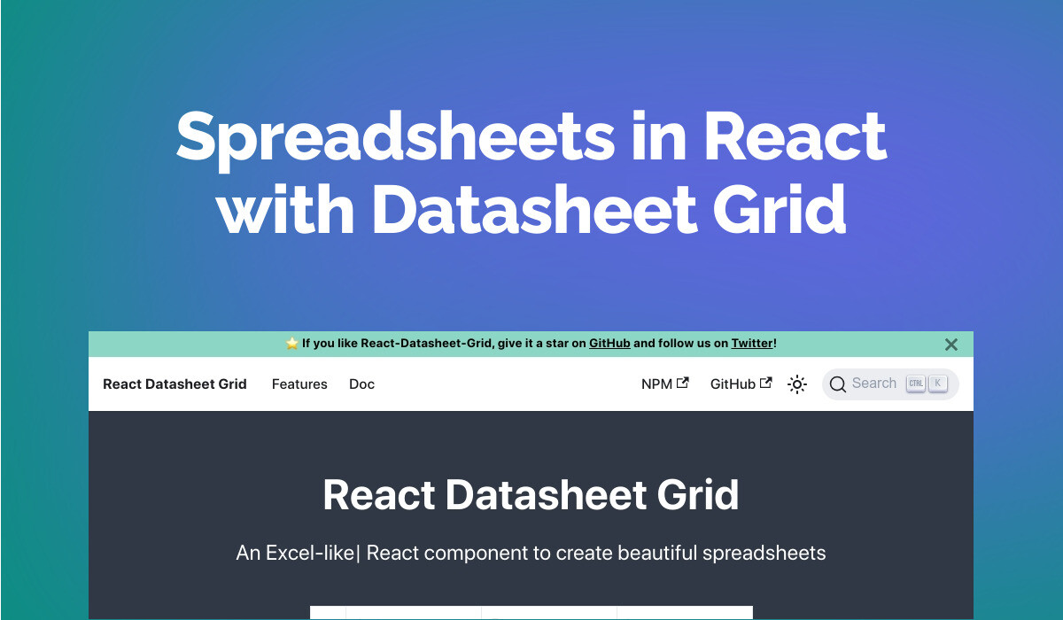 Spreadsheets in React with Datasheet Grid