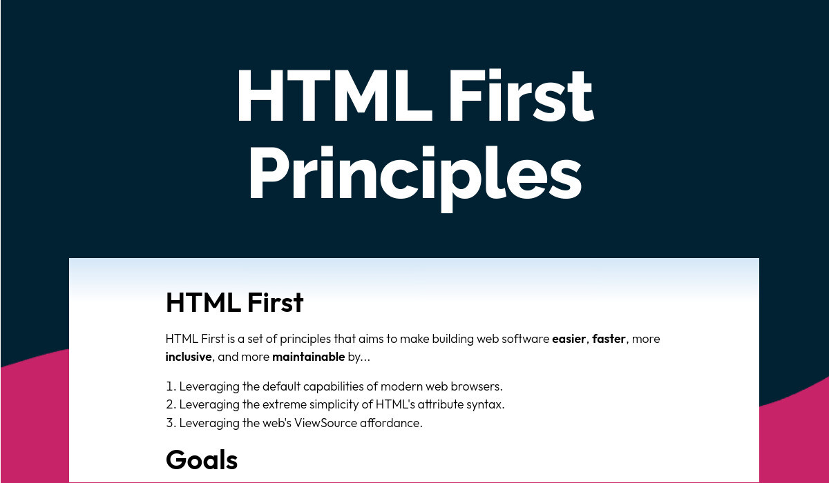 HTML First Principles